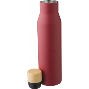 Stainless steel double walled bottle Christian, burgundy (Water bottles)