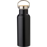 Stainless steel double-walled drinking bottle Odette, black (668130-01)
