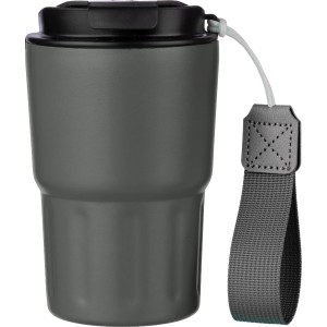 Stainless steel double walled mug Louisa, grey (Mugs)