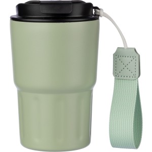 Stainless steel double walled mug Louisa, light green (Mugs)