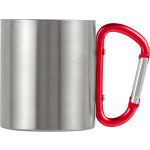 Stainless steel double walled mug Nella, red (8245-08CD)