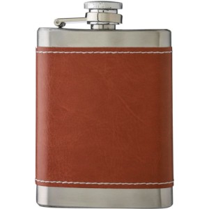 Stainless steel hip flask Cedric, brown (Flasks)