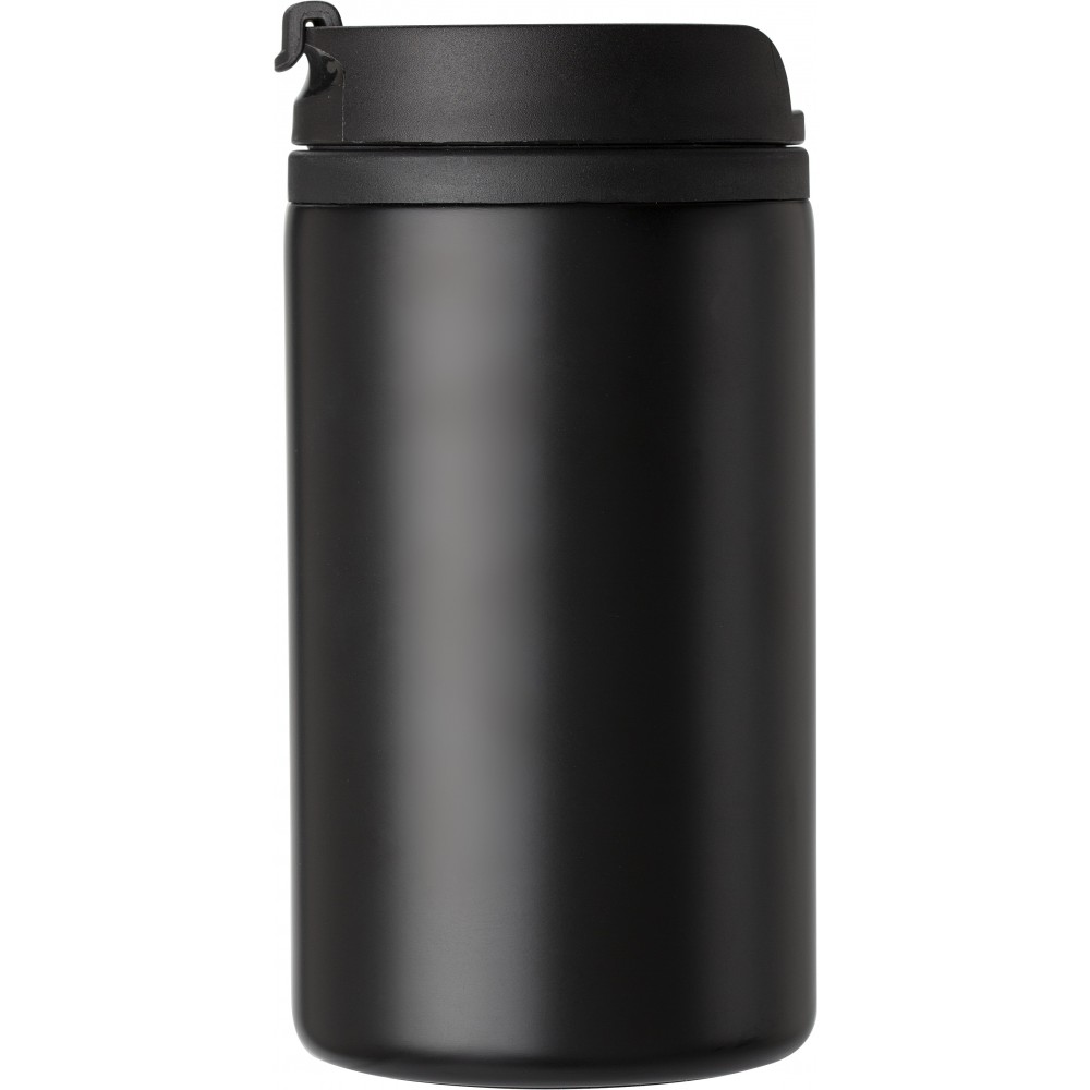 Printed Stainless steel thermos cup (300 ml), black (Thermos)