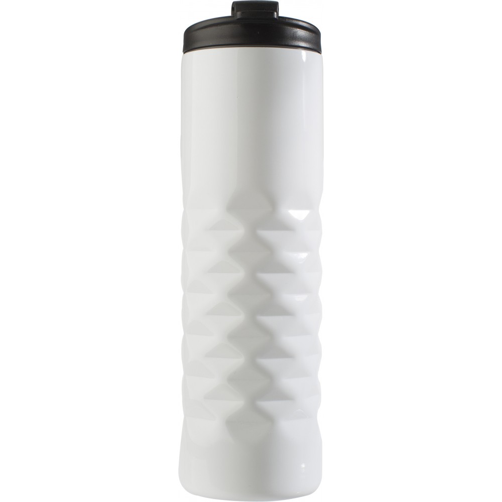 Printed Stainless steel thermos mug (460ml), white (Thermos)