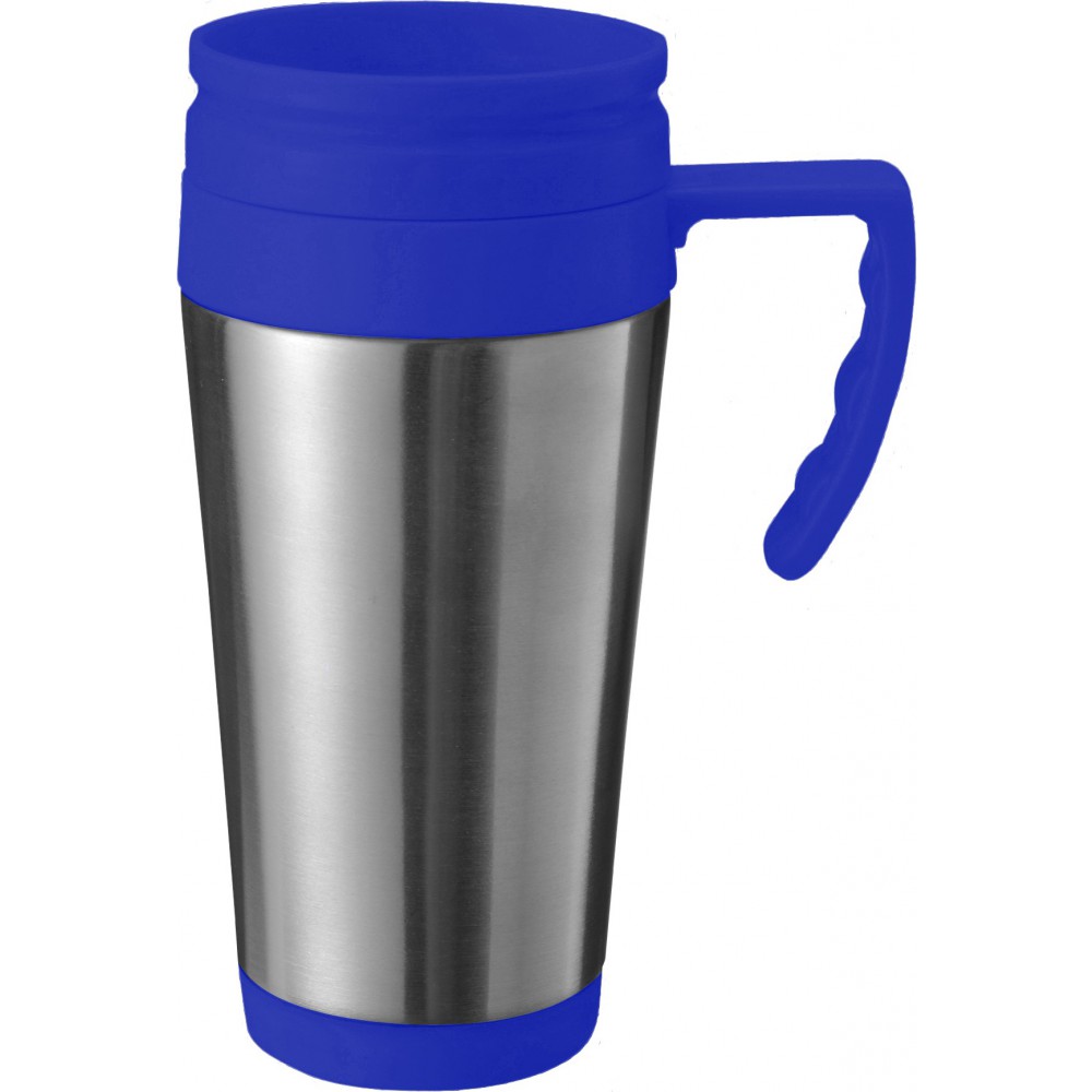 Printed Stainless steel travel mug (420ml), blue (Mugs)