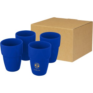 Staki 4-piece 280 ml stackable mug gift set, Medium blue (Glasses)