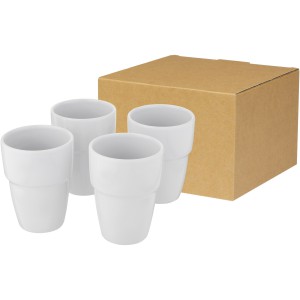 Staki 4-piece 280 ml stackable mug gift set, White (Glasses)