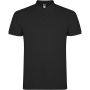 Star short sleeve kids polo, Solid black