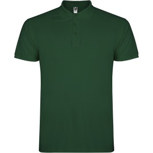 Star short sleeve men's polo, Bottle green (Polo short, mixed fiber, synthetic)