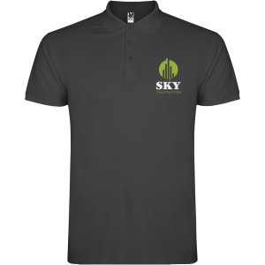 Star short sleeve men's polo, Dark Lead (Polo short, mixed fiber, synthetic)