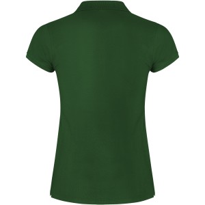 Star short sleeve women's polo, Bottle green (Polo short, mixed fiber, synthetic)