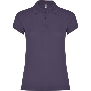 Star short sleeve women's polo, Lilac (Polo short, mixed fiber, synthetic)