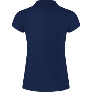 Star short sleeve women's polo, Navy Blue (Polo short, mixed fiber, synthetic)