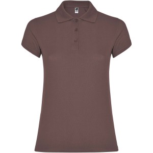 Star short sleeve women's polo, Pale Red (Polo short, mixed fiber, synthetic)