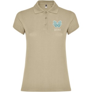 Star short sleeve women's polo, Sand (Polo short, mixed fiber, synthetic)