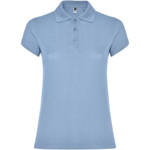 Star short sleeve women's polo, Sky blue (Polo short, mixed fiber, synthetic)