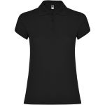 Star short sleeve women's polo, Solid black (R66343O)