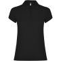 Star short sleeve women's polo, Solid black