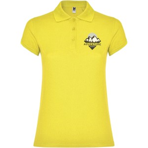 Star short sleeve women's polo, Yellow (Polo short, mixed fiber, synthetic)