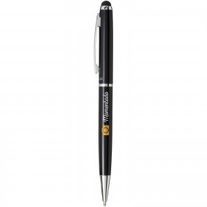 Stylus ballpoint pen, solid black (Multi-colored, multi-functional pen)