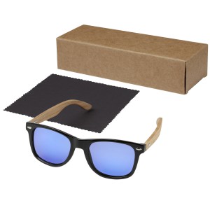 Hiru rPET/wood mirrored polarized sunglasses in gift box, Wo (Sunglasses)