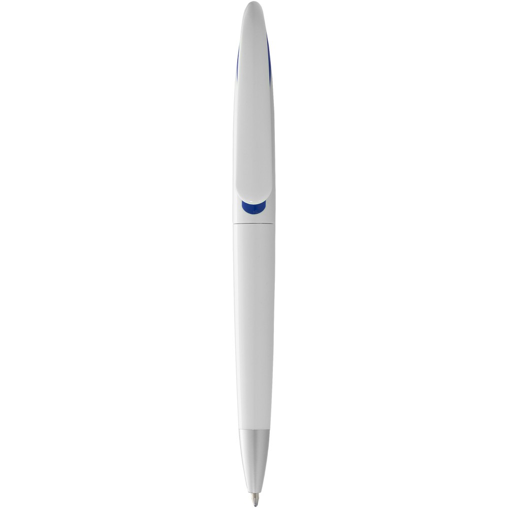 Printed Swansea ballpoint pen, White,Royal blue (Plastic pen)