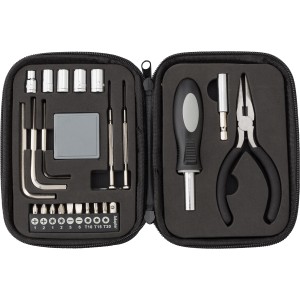 Bonded leather case tool kit Lani, black