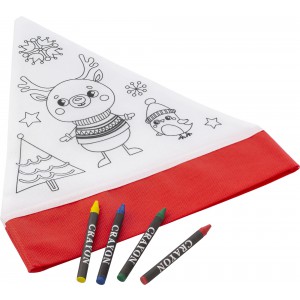 Nonwoven (80 gr/m2) Christmas hat Maryse, red/white