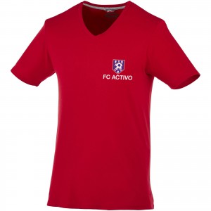 Bosey short sleeve men's v-neck t-shirt, Dark red (T-shirt, 90-100% cotton)