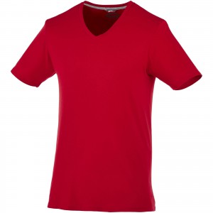Bosey short sleeve men's v-neck t-shirt, Dark red (T-shirt, 90-100% cotton)