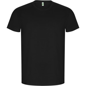 Golden short sleeve men's t-shirt, Solid black (T-shirt, 90-100% cotton)