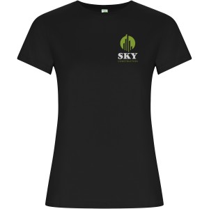 Golden short sleeve women's t-shirt, Solid black (T-shirt, 90-100% cotton)