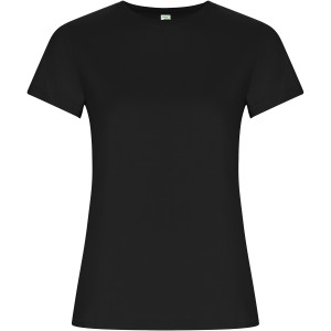 Golden short sleeve women's t-shirt, Solid black (T-shirt, 90-100% cotton)