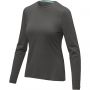 Ponoka long sleeve women's GOTS organic t-shirt, Storm grey