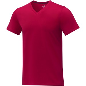 Somoto short sleeve men?s V-neck t-shirt, Red (T-shirt, 90-100% cotton)