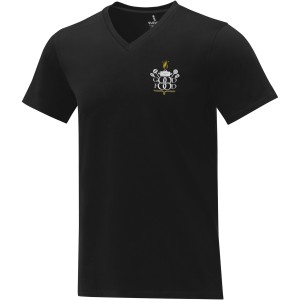 Somoto short sleeve men?s V-neck t-shirt, Solid black (T-shirt, 90-100% cotton)