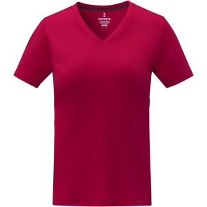 Somoto short sleeve women?s V-neck t-shirt, Red (T-shirt, 90-100% cotton)
