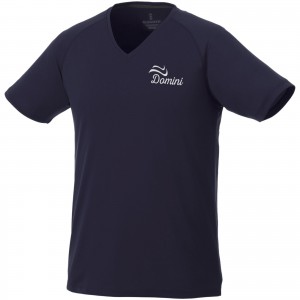 Amery short sleeve men's cool fit v-neck shirt, Navy (T-shirt, mixed fiber, synthetic)