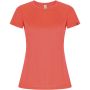 Imola short sleeve women's sports t-shirt, Fluor Coral
