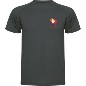 Montecarlo short sleeve men's sports t-shirt, Dark Lead (T-shirt, mixed fiber, synthetic)