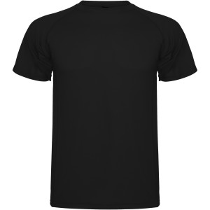Montecarlo short sleeve men's sports t-shirt, Solid black (T-shirt, mixed fiber, synthetic)