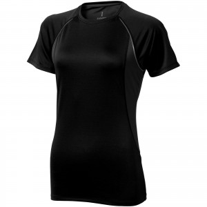 Quebec short sleeve women's cool fit t-shirt, solid black,Anthracite (T-shirt, mixed fiber, synthetic)