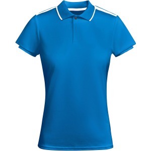 Tamil short sleeve women's sports polo, Royal blue, White
