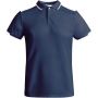 Tamil short sleeve kids sports polo, Navy Blue, White