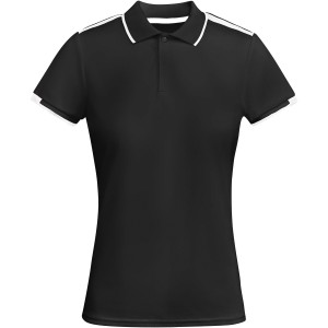 Tamil short sleeve women's sports polo, Black, White