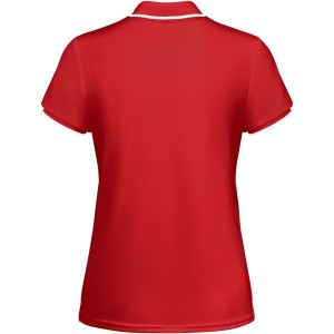 Tamil short sleeve women's sports polo, Red, White (T-shirt, mixed fiber, synthetic)