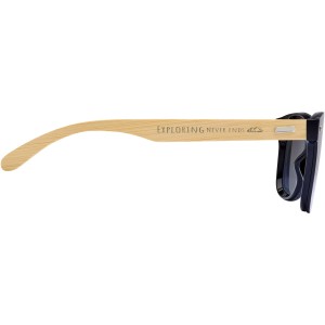 Tan sunglasses with bamboo temples, Silver (Sunglasses)
