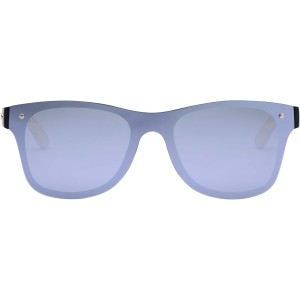 Tan sunglasses with bamboo temples, Silver (Sunglasses)