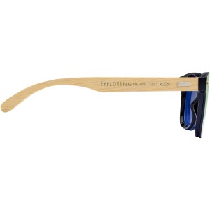 Tan sunglasses with bamboo temples, Yellow (Sunglasses)
