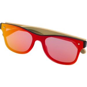 Tan sunglasses with bamboo temples, Yellow (Sunglasses)